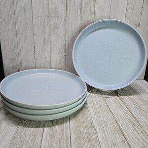 Vtg Style Mikasa Mayer Blue Speckle Salad Plates Stoneware 8.25" DIA Set of 4